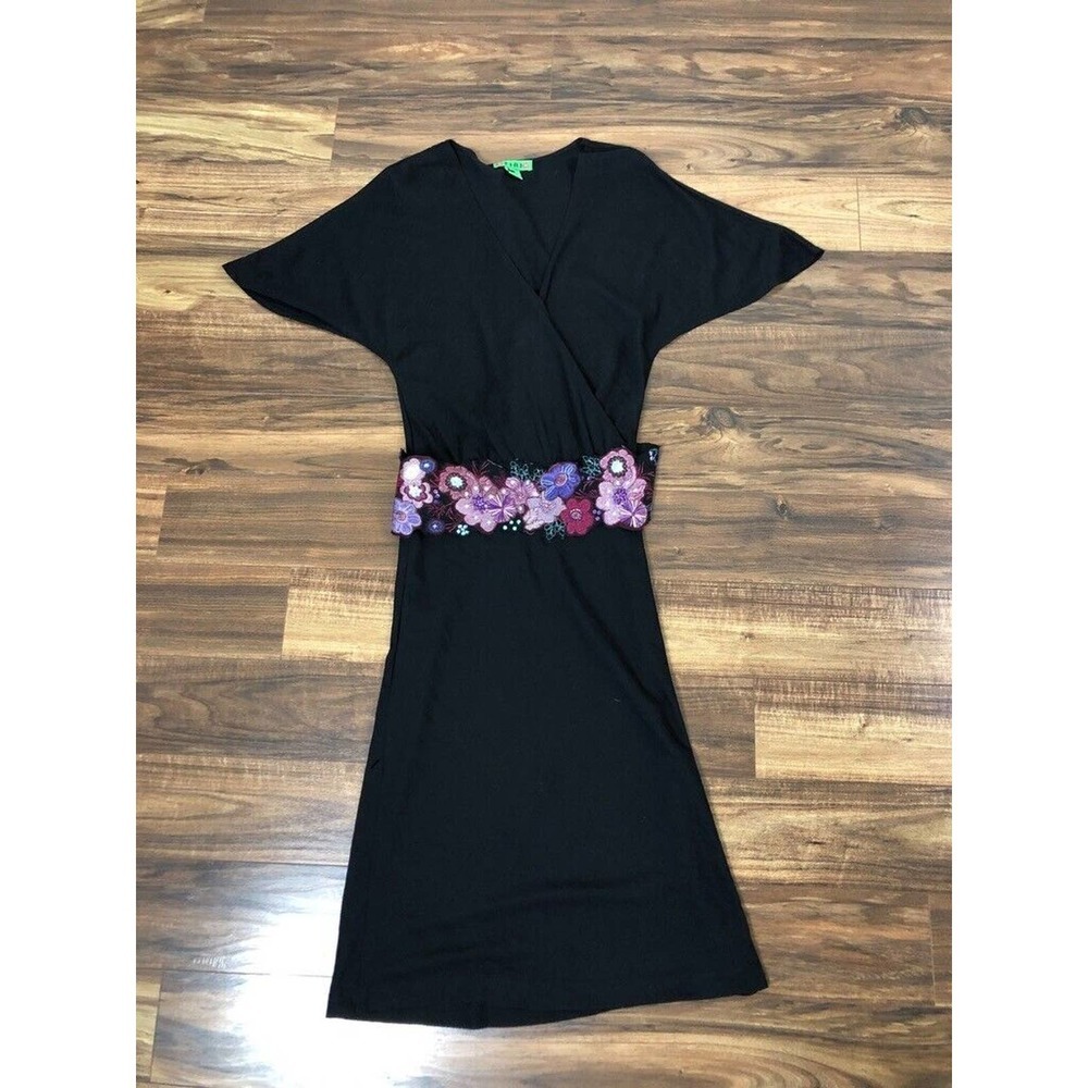 TIBI Black Midi 100% Wool Dress Size Small